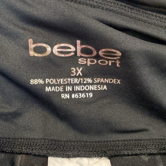 Bebe Sport cheetah black  BURNOUT VELVET LEGGING criss cross side leg 3X - Picture 8 of 11